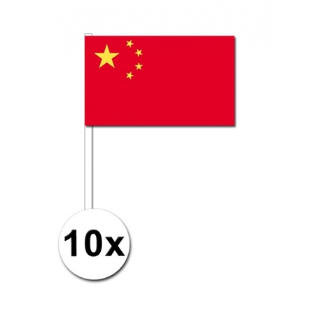 10 zwaaivlaggetjes China 12 x 24 cm
