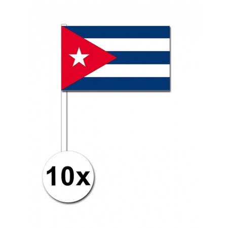 10 zwaaivlaggetjes Cuba 12 x 24 cm