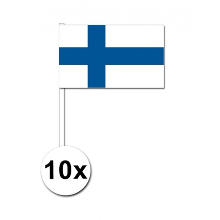10 zwaaivlaggetjes Finland 12 x 24 cm