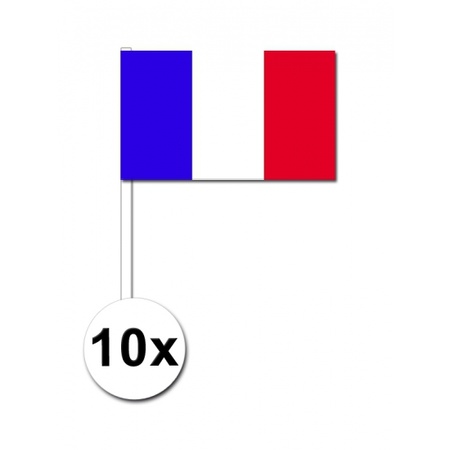 10 zwaaivlaggetjes Frankrijk 12 x 24 cm
