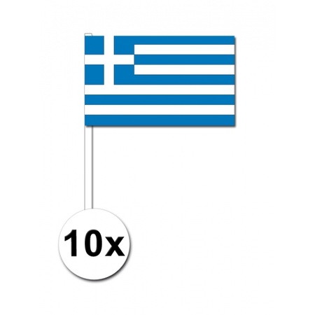 10 zwaaivlaggetjes Griekenland 12 x 24 cm