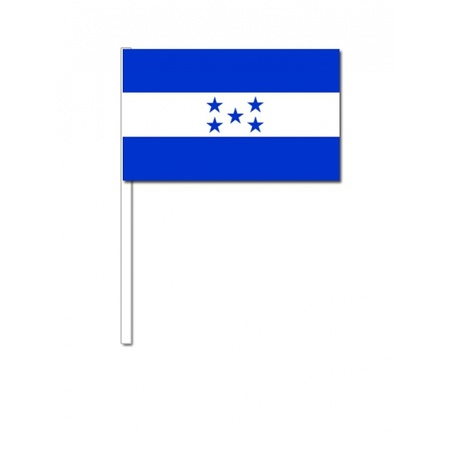 10 zwaaivlaggetjes Honduras 12 x 24 cm