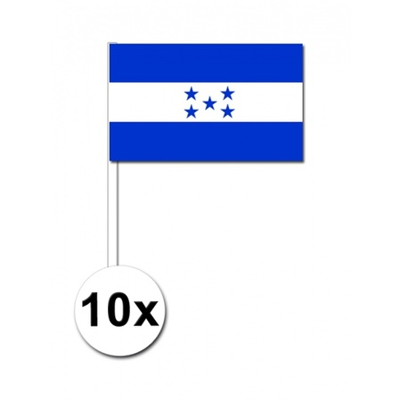 10 zwaaivlaggetjes Honduras 12 x 24 cm