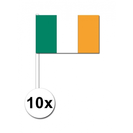 10 zwaaivlaggetjes Ierland 12 x 24 cm
