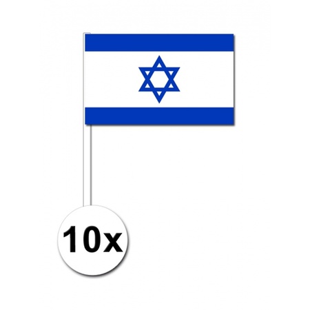 10 zwaaivlaggetjes Israel 12 x 24 cm