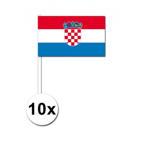10 zwaaivlaggetjes Kroatie 12 x 24 cm