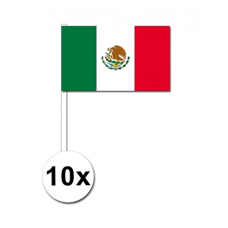10 zwaaivlaggetjes Mexico 12 x 24 cm