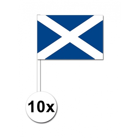 10 zwaaivlaggetjes Schotland 12 x 24 cm