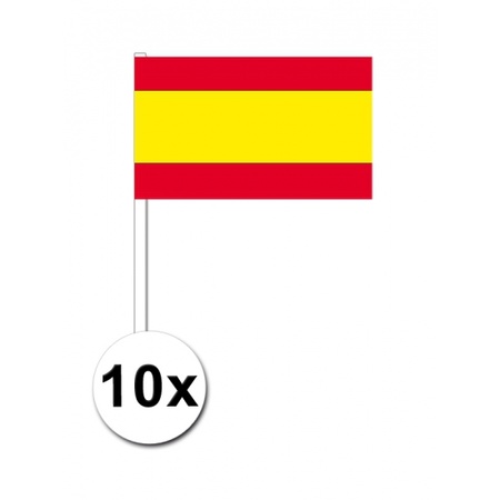 10 zwaaivlaggetjes Spanje 12 x 24 cm