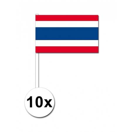 10 hand wavers with Thailand flag