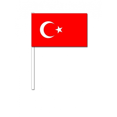 10 zwaaivlaggetjes Turkije 12 x 24 cm