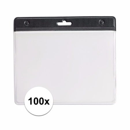100 badge holders black 11,5 x 9,5 cm