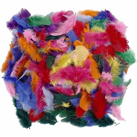 100 gram gekleurde decoratie veren