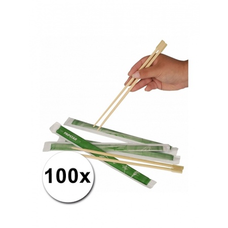 100 paar Eetstokjes van bamboe hout 