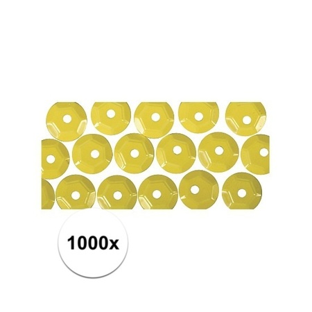 1000x Sequins yellow 6 mm