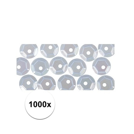 1000x Pailletten kristal 6 mm