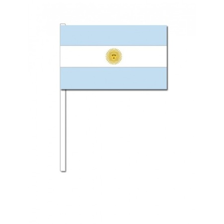 100x Argentijnse zwaaivlaggetjes 12 x 24 cm