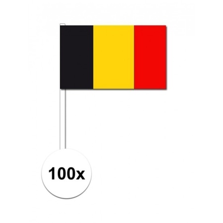 100x Belgian waving flags 12 x 24 cm