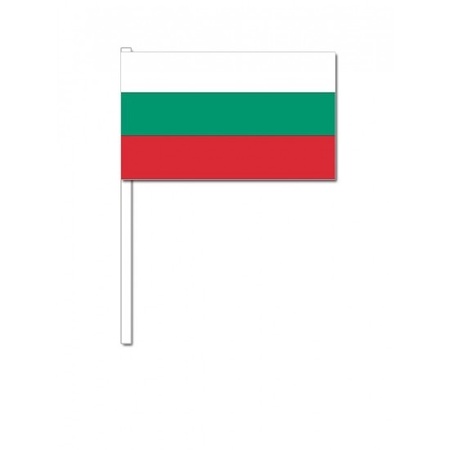 100x Bulgarian waving flags 12 x 24 cm