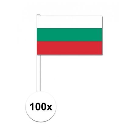 100x Bulgaarse zwaaivlaggetjes 12 x 24 cm