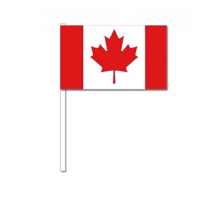 100x Canadese zwaaivlaggetjes 12 x 24 cm