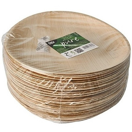 100x Duurzame biologisch afbreekbare borden palmblad 25 cm