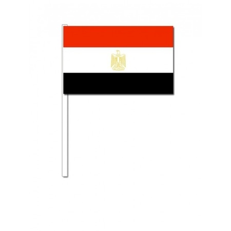 100x Egyptian waving flags 12 x 24 cm