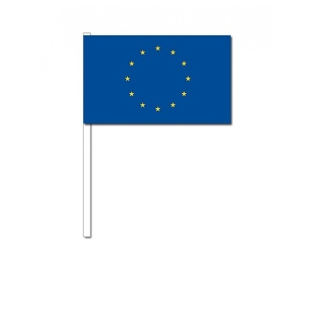 100x European waving flags 12 x 24 cm