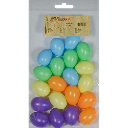 100x Coloured plastic eggs decoration 4 cm hobby