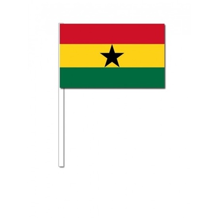 100x Ghanaian waving flags 12 x 24 cm