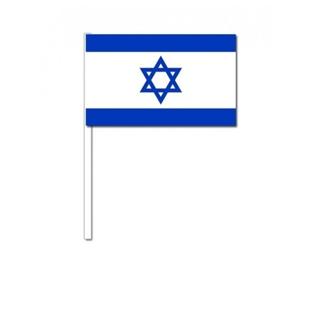 100x Israelian waving flags 12 x 24 cm