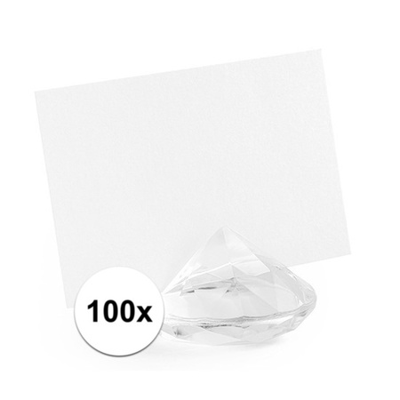 100x Kaarthouders standaards transparante diamanten 4 cm