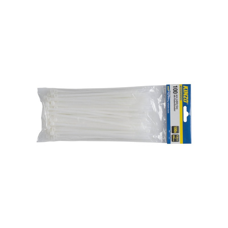 100x cable ties white 4,8 x 200 mm