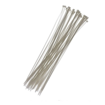 100x kabelbinders tie-wraps wit 3,6 x 200 mm