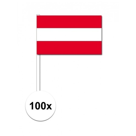 100x Oostenrijkse zwaaivlaggetjes 12 x 24 cm