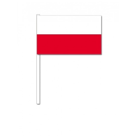 100x Polish waving flags 12 x 24 cm
