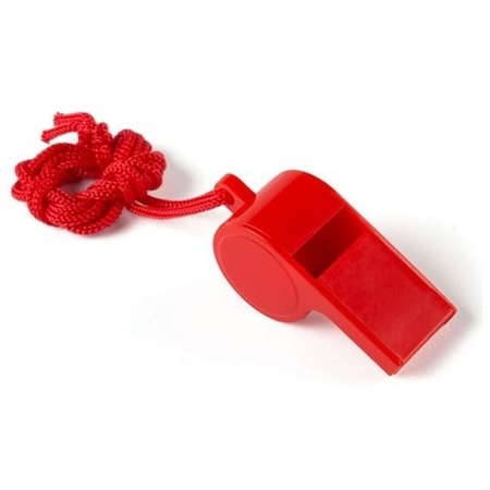 100x Red whistle on cord