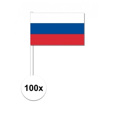 100x Russische zwaaivlaggetjes 12 x 24 cm