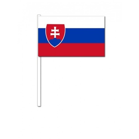 100x Slovak waving flags 12 x 24 cm