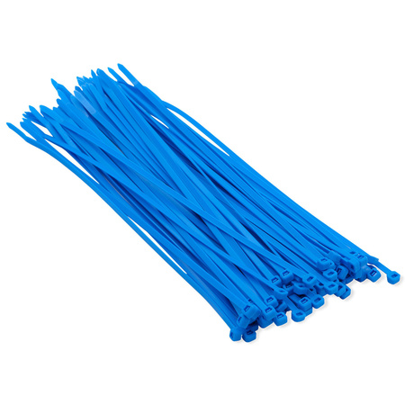 100x stuks kabelbinder / bundelbanden / tiewraps nylon blauw 20 x 0,36 cm