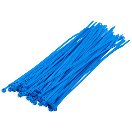 100x cable ties / cable ties nylon blue 10 x 2.5 cm