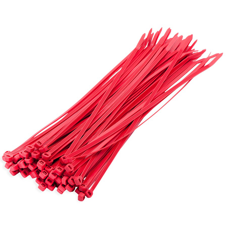 100x stuks kabelbinder / kabelbinders nylon rood 10 x 0,25 cm