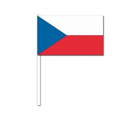 100x Czech waving flags 12 x 24 cm