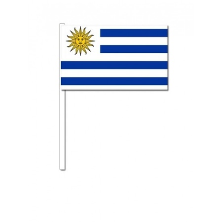 100x Uruguayan waving flags 12 x 24 cm