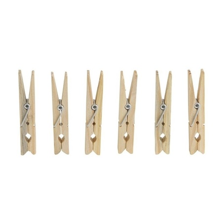100x Clothespins jumbo made of wood with metal spring