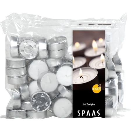 100x White tealights candles 4.5 hours in bag