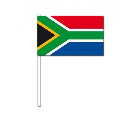 100x Zuid Afrikaanse zwaaivlaggetjes 12 x 24 cm