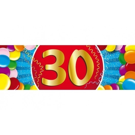 10x 30 jaar leeftijd stickers 19 x 6 cm verjaardag versiering