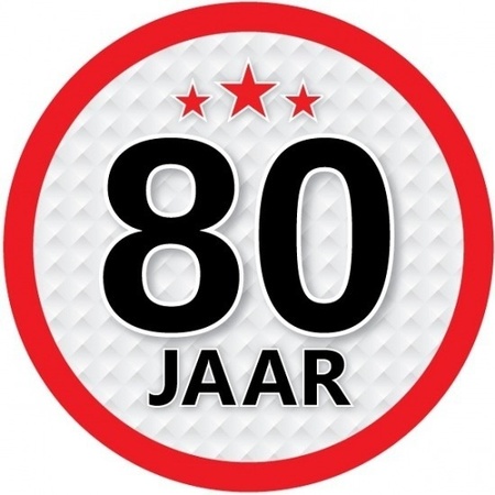 10x 80 Year stickers round 15 cm