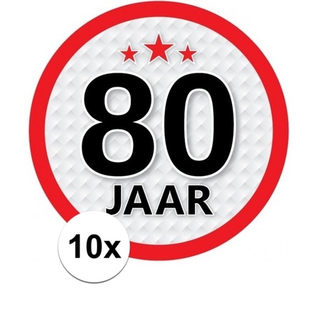 10x 80 Year stickers round 15 cm